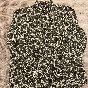 Alan Flusser Men’s Button Down Paisley Shirt. Size L.
